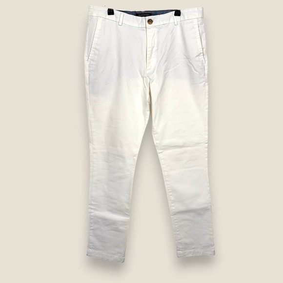 Banana Republic Other - Banana Republic Fulton Skinny Chino Pants Men 33x32 White Ivory Stretch Cotton